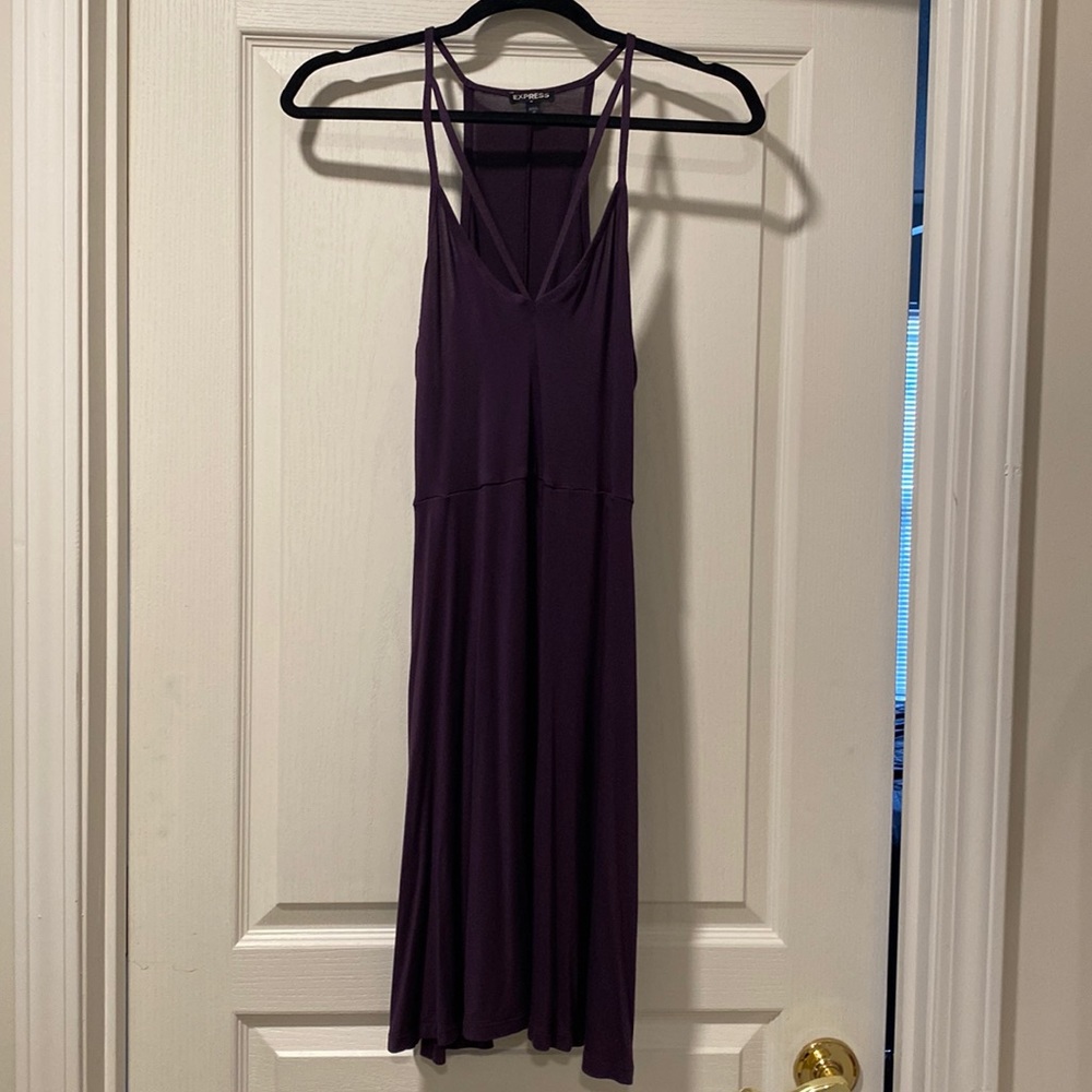 Express S Eggplant Strappy Dress